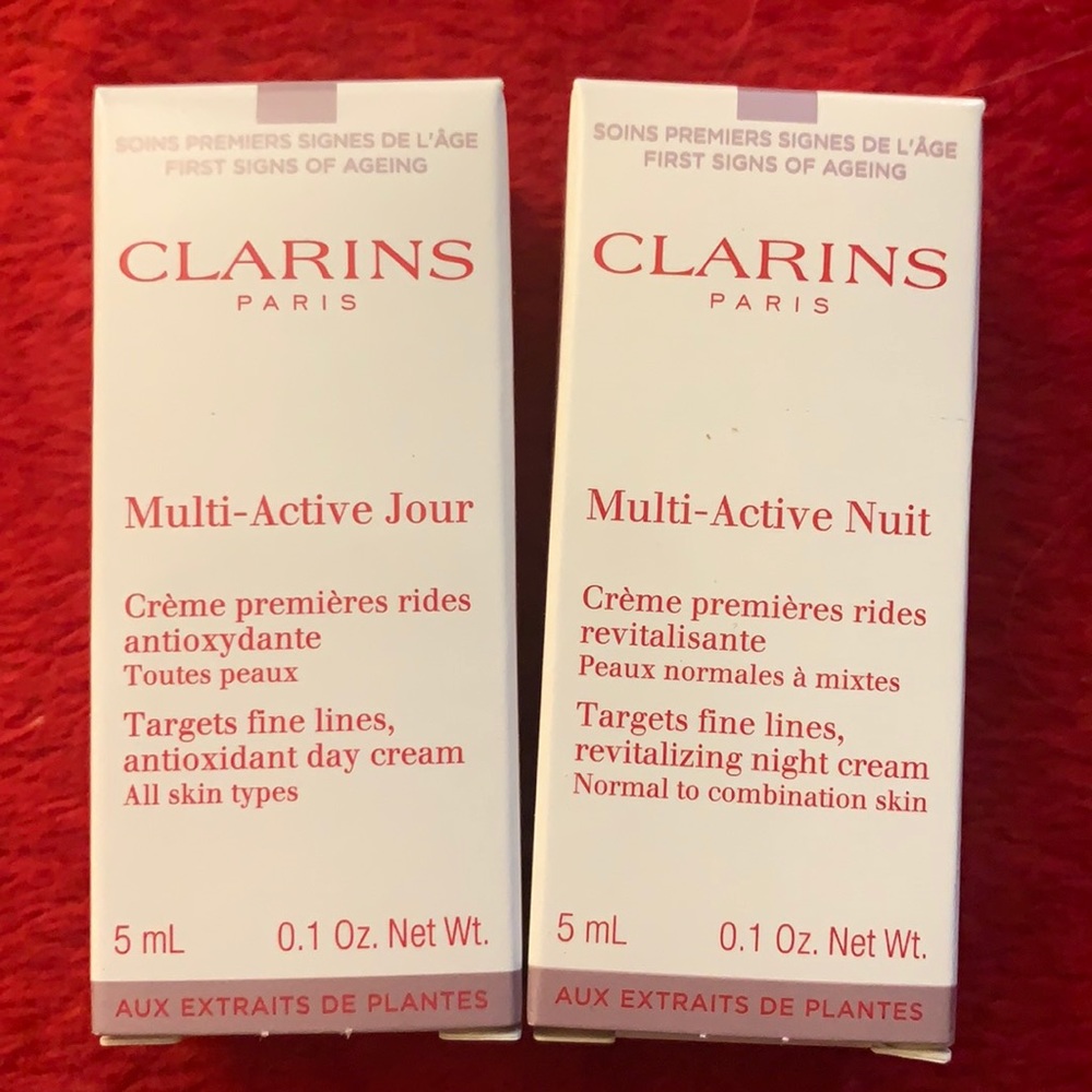 🌺 4/$20 - Clarins Multi-Active Day & Night Mini Size Set/Bundle (2 items)